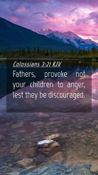 Picture 04 - Colossians 3:21 KJV Mobile Phone Wallpaper - Fathers, provoke not your children to anger, lest - Mobile Bible Verse Wallpaper