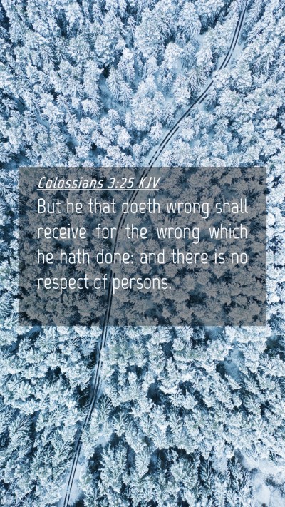 Picture 04 - Colossians 3:25 KJV Mobile Phone Wallpaper - But he that doeth wrong shall receive for the - Mobile Bible Verse Wallpaper