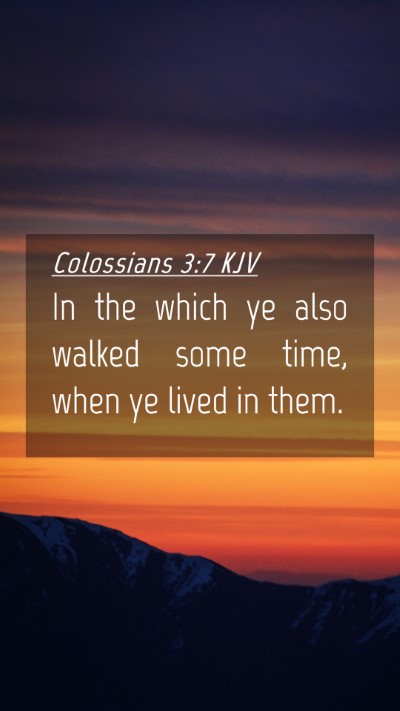 Picture 04 - Colossians 3:7 KJV Mobile Phone Wallpaper - In the which ye also walked some time, when ye - Mobile Bible Verse Wallpaper