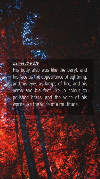 Picture 04 - Daniel 10:6 KJV Mobile Phone Wallpaper - His body also was like the beryl, and his face as - Mobile Bible Verse Wallpaper