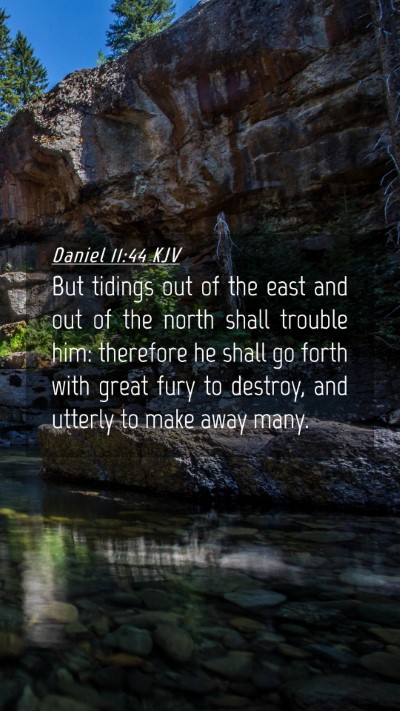 Picture 04 - Daniel 11:44 KJV Mobile Phone Wallpaper - But tidings out of the east and out of the north - Mobile Bible Verse Wallpaper