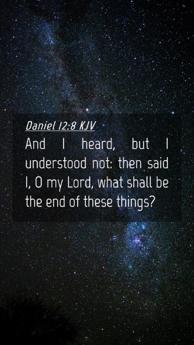 Picture 04 - Daniel 12:8 KJV Mobile Phone Wallpaper - And I heard, but I understood not: then said I, O - Mobile Bible Verse Wallpaper