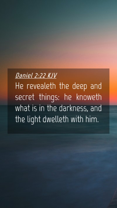 Picture 04 - Daniel 2:22 KJV Mobile Phone Wallpaper - He revealeth the deep and secret things: he - Mobile Bible Verse Wallpaper