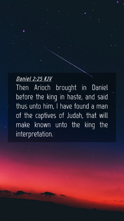 Picture 04 - Daniel 2:25 KJV Mobile Phone Wallpaper - Then Arioch brought in Daniel before the king in - Mobile Bible Verse Wallpaper