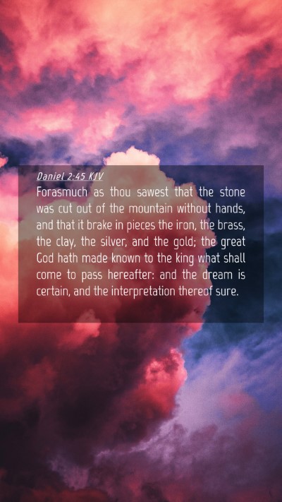 Picture 04 - Daniel 2:45 KJV Mobile Phone Wallpaper - Forasmuch as thou sawest that the stone was cut - Mobile Bible Verse Wallpaper