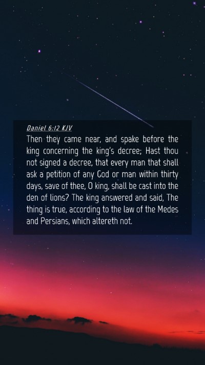 Picture 04 - Daniel 6:12 KJV Mobile Phone Wallpaper - Then they came near, and spake before the king - Mobile Bible Verse Wallpaper