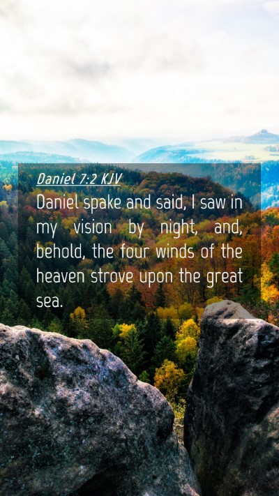 Picture 04 - Daniel 7:2 KJV Mobile Phone Wallpaper - Daniel spake and said, I saw in my vision by - Mobile Bible Verse Wallpaper