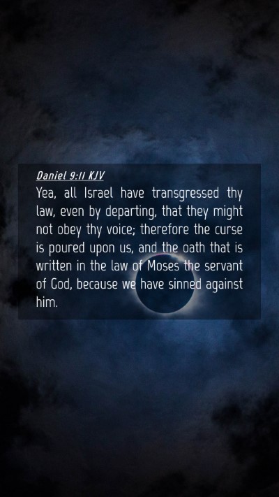 Picture 04 - Daniel 9:11 KJV Mobile Phone Wallpaper - Yea, all Israel have transgressed thy law, even - Mobile Bible Verse Wallpaper