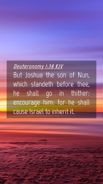 Picture 04 - Deuteronomy 1:38 KJV Mobile Phone Wallpaper - But Joshua the son of Nun, which standeth before - Mobile Bible Verse Wallpaper