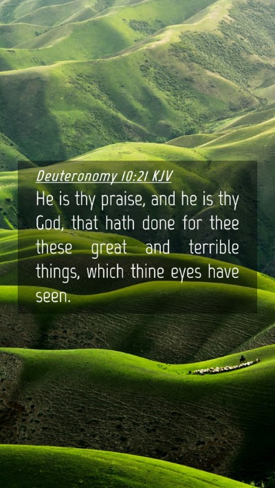 Picture 04 - Deuteronomy 10:21 KJV Mobile Phone Wallpaper - He is thy praise, and he is thy God, that hath - Mobile Bible Verse Wallpaper