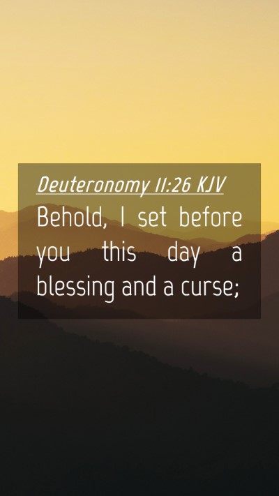 Picture 04 - Deuteronomy 11:26 KJV Mobile Phone Wallpaper - Behold, I set before you this day a blessing and - Mobile Bible Verse Wallpaper
