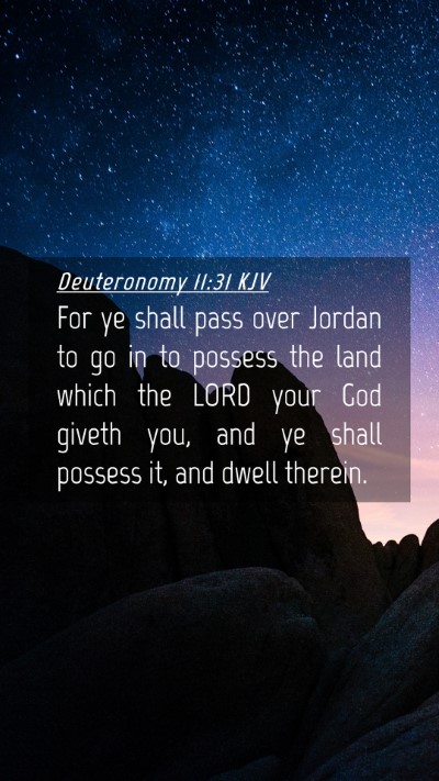 Picture 04 - Deuteronomy 11:31 KJV Mobile Phone Wallpaper - For ye shall pass over Jordan to go in to possess - Mobile Bible Verse Wallpaper