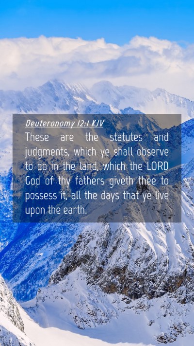 Picture 04 - Deuteronomy 12:1 KJV Mobile Phone Wallpaper - These are the statutes and judgments, which ye - Mobile Bible Verse Wallpaper