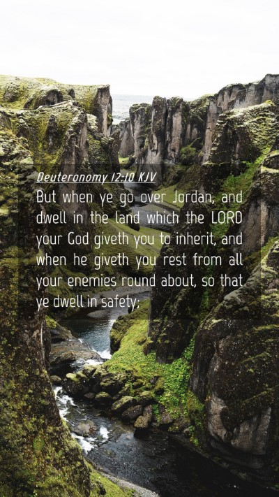 Picture 04 - Deuteronomy 12:10 KJV Mobile Phone Wallpaper - But when ye go over Jordan, and dwell in the land - Mobile Bible Verse Wallpaper