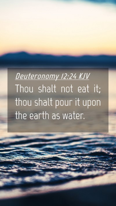 Picture 04 - Deuteronomy 12:24 KJV Mobile Phone Wallpaper - Thou shalt not eat it; thou shalt pour it upon - Mobile Bible Verse Wallpaper