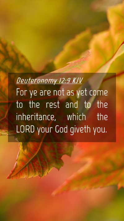 Picture 04 - Deuteronomy 12:9 KJV Mobile Phone Wallpaper - For ye are not as yet come to the rest and to the - Mobile Bible Verse Wallpaper
