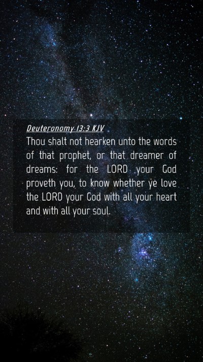 Picture 04 - Deuteronomy 13:3 KJV Mobile Phone Wallpaper - Thou shalt not hearken unto the words of that - Mobile Bible Verse Wallpaper