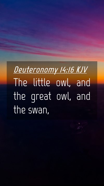 Picture 04 - Deuteronomy 14:16 KJV Mobile Phone Wallpaper - The little owl, and the great owl, and the - Mobile Bible Verse Wallpaper