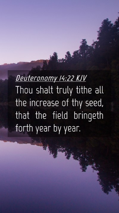 Picture 04 - Deuteronomy 14:22 KJV Mobile Phone Wallpaper - Thou shalt truly tithe all the increase of thy - Mobile Bible Verse Wallpaper