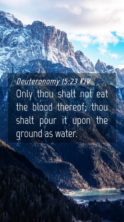 Picture 04 - Deuteronomy 15:23 KJV Mobile Phone Wallpaper - Only thou shalt not eat the blood thereof; thou - Mobile Bible Verse Wallpaper