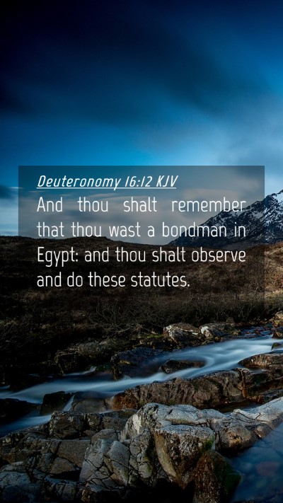 Picture 04 - Deuteronomy 16:12 KJV Mobile Phone Wallpaper - And thou shalt remember that thou wast a bondman - Mobile Bible Verse Wallpaper