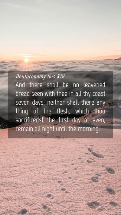 Picture 04 - Deuteronomy 16:4 KJV Mobile Phone Wallpaper - And there shall be no leavened bread seen with - Mobile Bible Verse Wallpaper