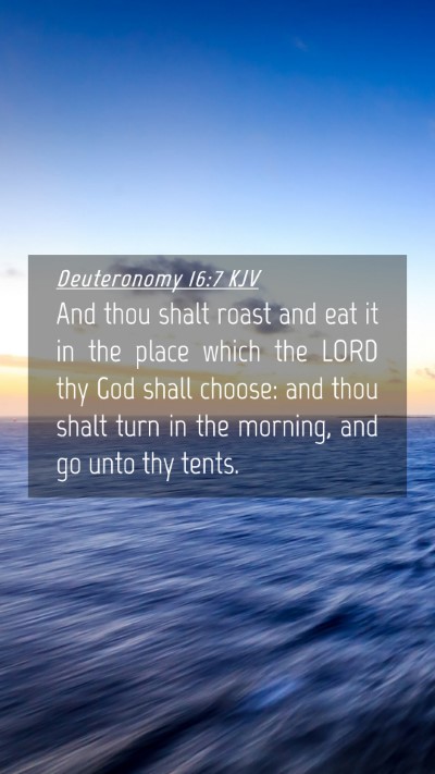 Picture 04 - Deuteronomy 16:7 KJV Mobile Phone Wallpaper - And thou shalt roast and eat it in the place - Mobile Bible Verse Wallpaper