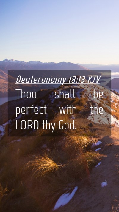 Picture 04 - Deuteronomy 18:13 KJV Mobile Phone Wallpaper - Thou shalt be perfect with the LORD thy - Mobile Bible Verse Wallpaper