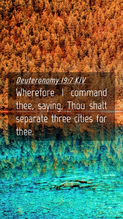Picture 04 - Deuteronomy 19:7 KJV Mobile Phone Wallpaper - Wherefore I command thee, saying, Thou shalt - Mobile Bible Verse Wallpaper