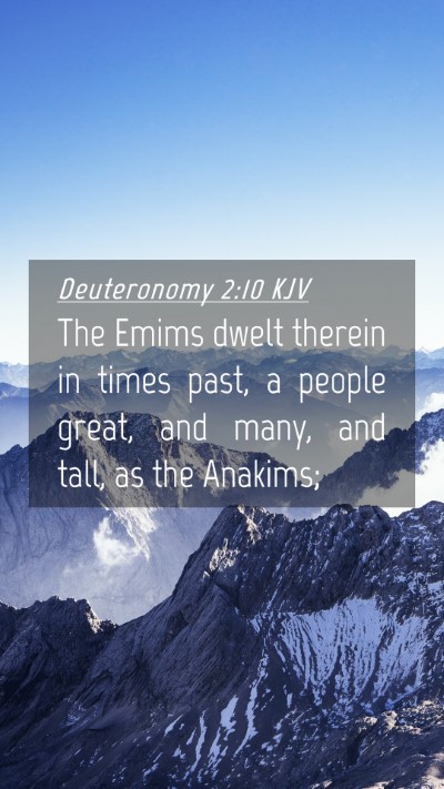 Picture 04 - Deuteronomy 2:10 KJV Mobile Phone Wallpaper - The Emims dwelt therein in times past, a people - Mobile Bible Verse Wallpaper