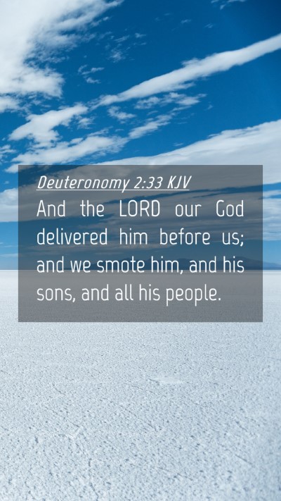 Picture 04 - Deuteronomy 2:33 KJV Mobile Phone Wallpaper - And the LORD our God delivered him before us; and - Mobile Bible Verse Wallpaper