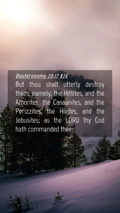 Picture 04 - Deuteronomy 20:17 KJV Mobile Phone Wallpaper - But thou shalt utterly destroy them; namely, the - Mobile Bible Verse Wallpaper
