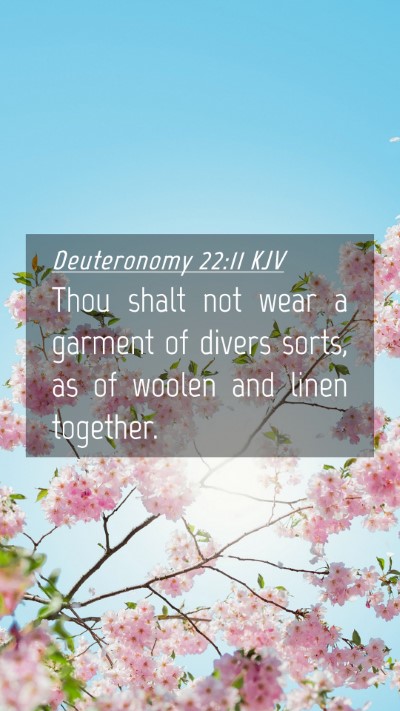 Picture 04 - Deuteronomy 22:11 KJV Mobile Phone Wallpaper - Thou shalt not wear a garment of divers sorts, as - Mobile Bible Verse Wallpaper