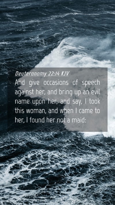 Picture 04 - Deuteronomy 22:14 KJV Mobile Phone Wallpaper - And give occasions of speech against her, and - Mobile Bible Verse Wallpaper