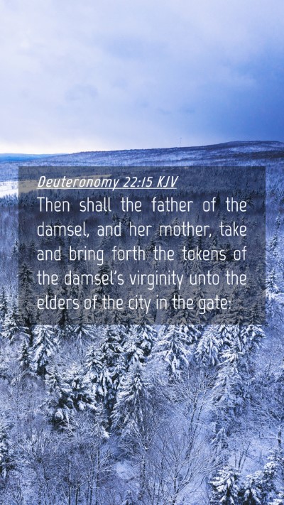 Picture 04 - Deuteronomy 22:15 KJV Mobile Phone Wallpaper - Then shall the father of the damsel, and her - Mobile Bible Verse Wallpaper