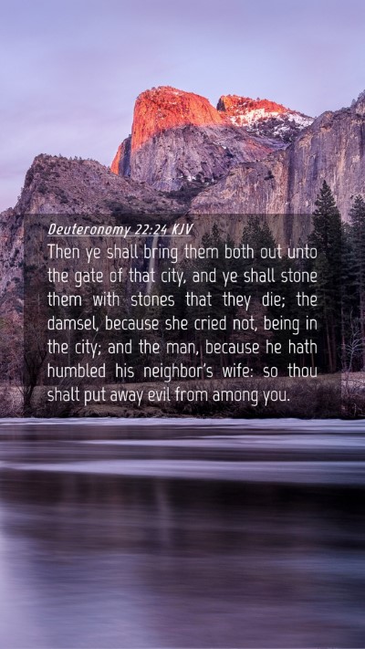 Picture 04 - Deuteronomy 22:24 KJV Mobile Phone Wallpaper - Then ye shall bring them both out unto the gate - Mobile Bible Verse Wallpaper