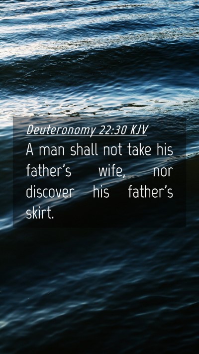 Picture 04 - Deuteronomy 22:30 KJV Mobile Phone Wallpaper - A man shall not take his father's wife, nor - Mobile Bible Verse Wallpaper
