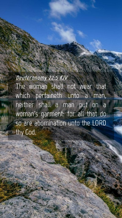 Picture 04 - Deuteronomy 22:5 KJV Mobile Phone Wallpaper - The woman shall not wear that which pertaineth - Mobile Bible Verse Wallpaper