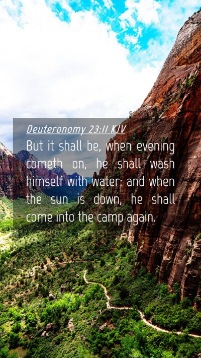 Picture 04 - Deuteronomy 23:11 KJV Mobile Phone Wallpaper - But it shall be, when evening cometh on, he shall - Mobile Bible Verse Wallpaper