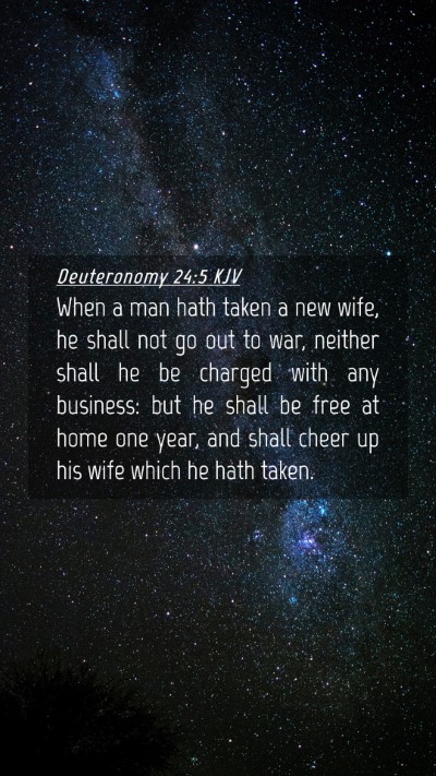 Picture 04 - Deuteronomy 24:5 KJV Mobile Phone Wallpaper - When a man hath taken a new wife, he shall not go - Mobile Bible Verse Wallpaper