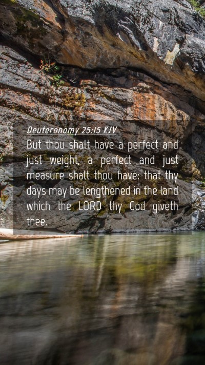Picture 04 - Deuteronomy 25:15 KJV Mobile Phone Wallpaper - But thou shalt have a perfect and just weight, a - Mobile Bible Verse Wallpaper