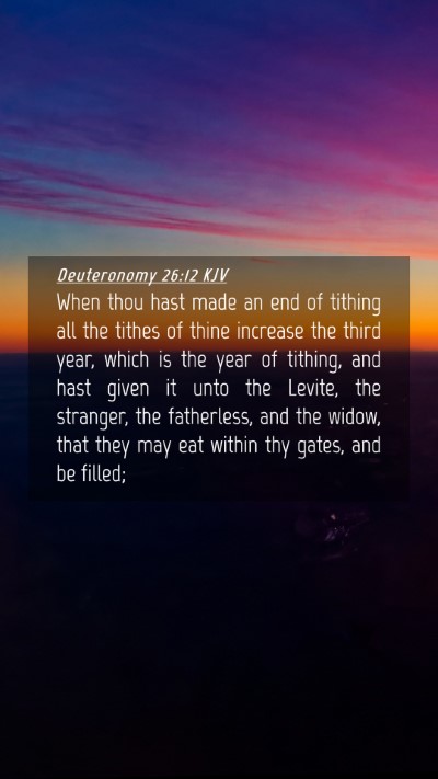 Picture 04 - Deuteronomy 26:12 KJV Mobile Phone Wallpaper - When thou hast made an end of tithing all the - Mobile Bible Verse Wallpaper