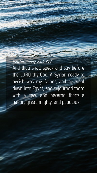 Picture 04 - Deuteronomy 26:5 KJV Mobile Phone Wallpaper - And thou shalt speak and say before the LORD thy - Mobile Bible Verse Wallpaper