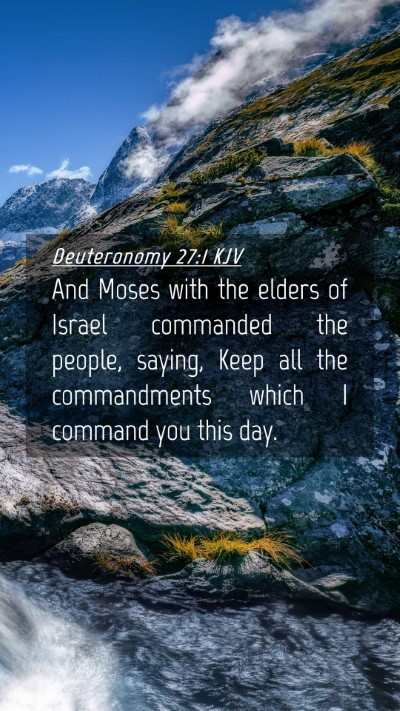 Picture 04 - Deuteronomy 27:1 KJV Mobile Phone Wallpaper - And Moses with the elders of Israel commanded the - Mobile Bible Verse Wallpaper