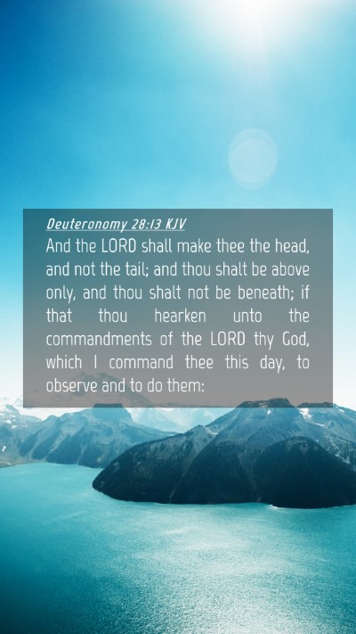 Picture 04 - Deuteronomy 28:13 KJV Mobile Phone Wallpaper - And the LORD shall make thee the head, and not - Mobile Bible Verse Wallpaper