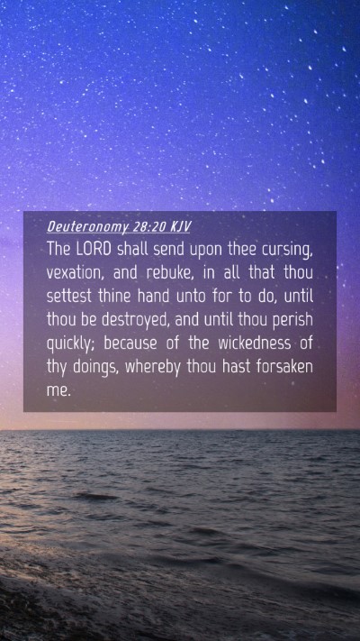 Picture 04 - Deuteronomy 28:20 KJV Mobile Phone Wallpaper - The LORD shall send upon thee cursing, vexation, - Mobile Bible Verse Wallpaper