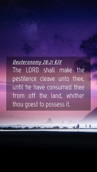 Picture 04 - Deuteronomy 28:21 KJV Mobile Phone Wallpaper - The LORD shall make the pestilence cleave unto - Mobile Bible Verse Wallpaper