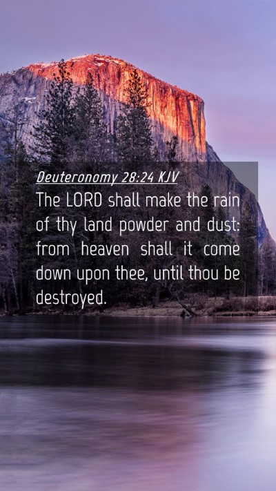 Picture 04 - Deuteronomy 28:24 KJV Mobile Phone Wallpaper - The LORD shall make the rain of thy land powder - Mobile Bible Verse Wallpaper