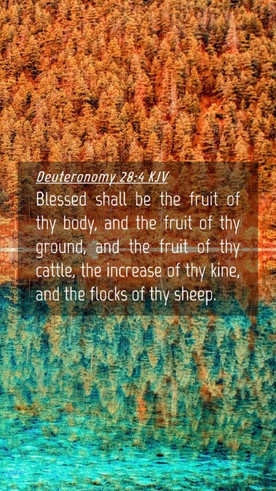 Picture 04 - Deuteronomy 28:4 KJV Mobile Phone Wallpaper - Blessed shall be the fruit of thy body, and the - Mobile Bible Verse Wallpaper
