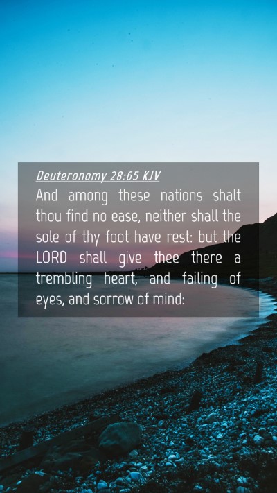 Picture 04 - Deuteronomy 28:65 KJV Mobile Phone Wallpaper - And among these nations shalt thou find no ease, - Mobile Bible Verse Wallpaper